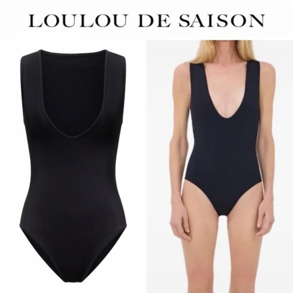 Loulou De Saison Gianna Scoop-Neck Swimsuit Black One Sz S 286$
